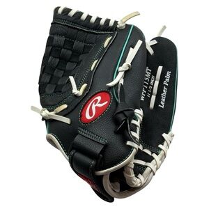Rawlings‎ WFP115MT 11.5” Fastpitch Softball Glove Leather Palm Black/Teal